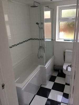 Bathroom tiled by JPC Plumbing